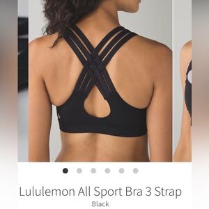 lululemon athletica Black Cross-Back Sports Bra